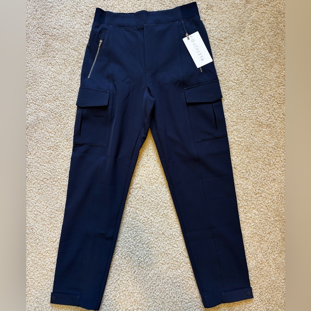 Athleta NWT $129 retail - Navy Blue Cargos Size 4